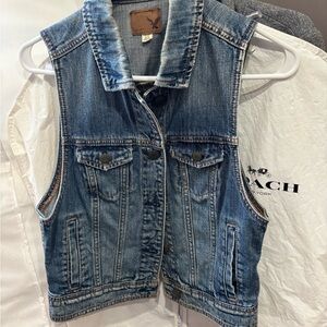 American Eagle Outfitters Blue Denim Vest